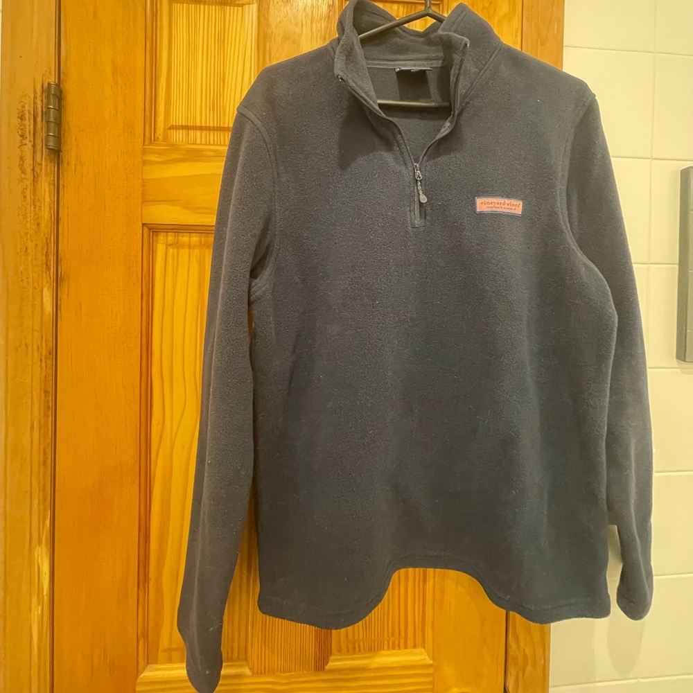 Men’s Blue Vineyard Vines Fleece 1/4 - Zip, Size Small